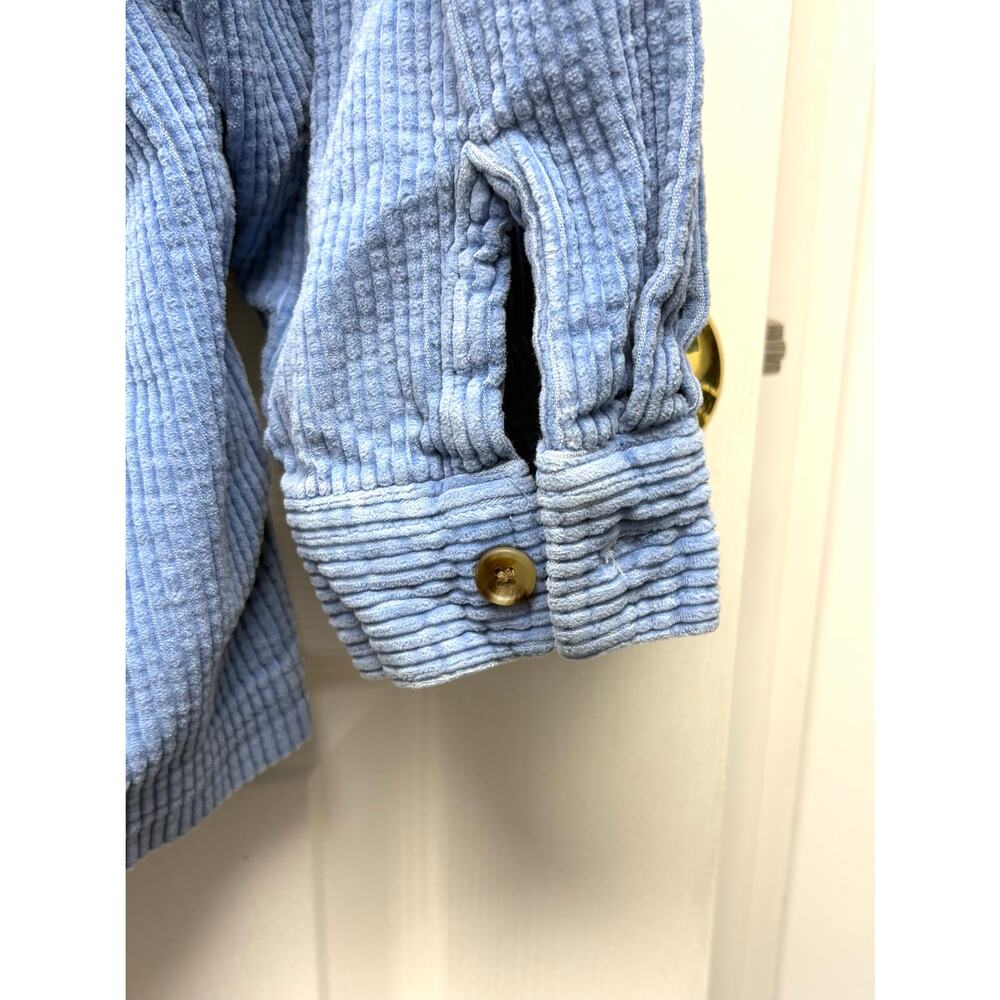 L.L. Bean Corduroy Shacket Sky Blue Wide Wale Button Up 100% Cotton Women’s 1X - Picture 3 of 5